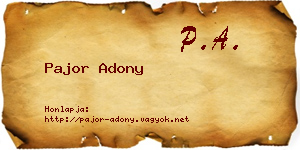 Pajor Adony névjegykártya